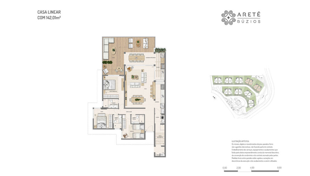 alto ybirá aretê búzios planta da casa linear 142 m²