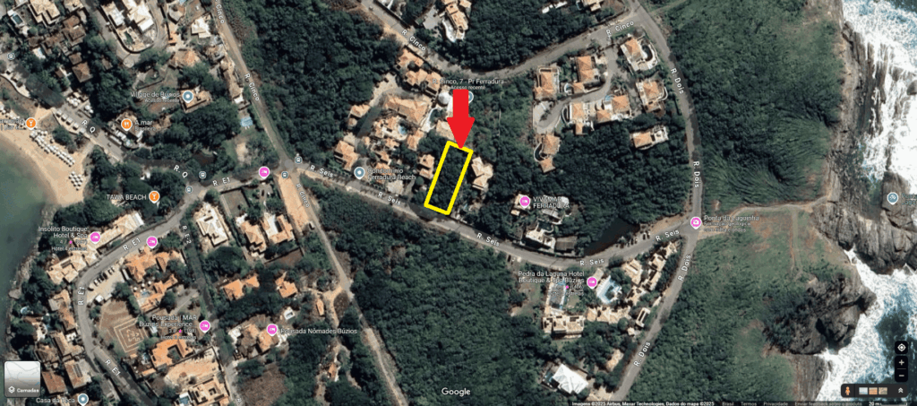 Localização de terreno lote em búzios na praia da ferradura