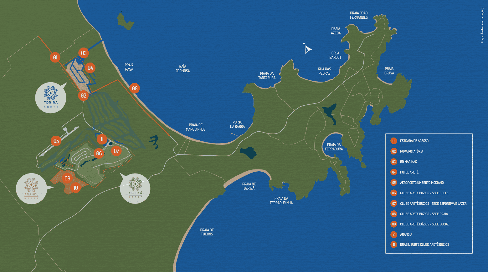 Arandu Aretê Búzios Terrenos à Venda área de lazer localização